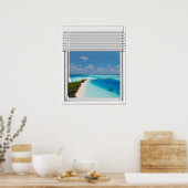 Fensterläden mit Blick auf das tropische Meer Poster (Küche)