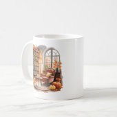 Fensterlese-Tasse — Gemütlicher Sessel & Bücher Kaffeetasse (Vorderseite Links)