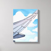 Fensterplatz | Flugzeug mit Sky Watercolor Travel Leinwanddruck (Vorderseite)
