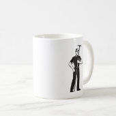 Fensterputzerarbeitskraftreinigungswaschen Retro Kaffeetasse (VorderseiteRechts)