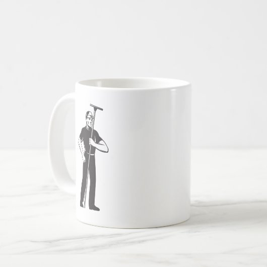 Fensterputzerarbeitskraftreinigungswaschen Retro Kaffeetasse (Vorderseite Links)
