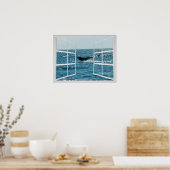 Fensterrahmen mit Whale-Schwanz Poster (Küche)