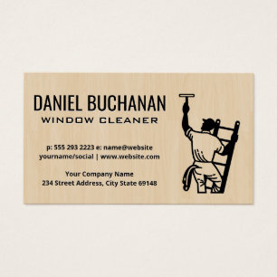 Fensterreiniger auf Ladder