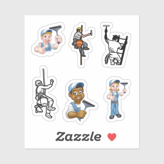 Fensterreiniger Aufkleber (Blatt)