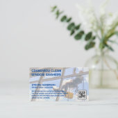 Fensterreiniger im Gebäude | Office-Gebäude Visitenkarte (Stehend Vorderseite)