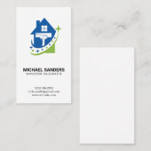 Fensterreiniger | Logo "House and Squeegee" Visitenkarte (Vorne/Hinten)