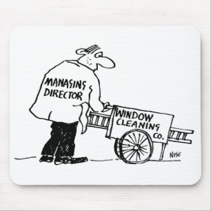 Fensterreiniger mit Fensterreinigungs karren Mousepad