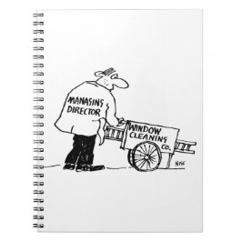 Fensterreiniger mit Fensterreinigungskarte Notizblock