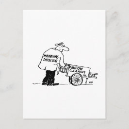 Fensterreiniger mit Fensterreinigungskarte Postkarte