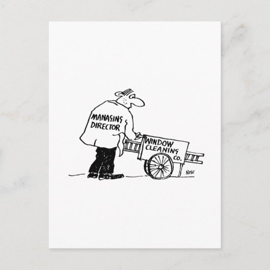 Fensterreiniger mit Fensterreinigungskarte Postkarte (Vorderseite)