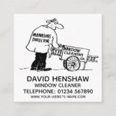 Fensterreiniger oder Fensterreinigung Quadratische Visitenkarte (Vorderseite)