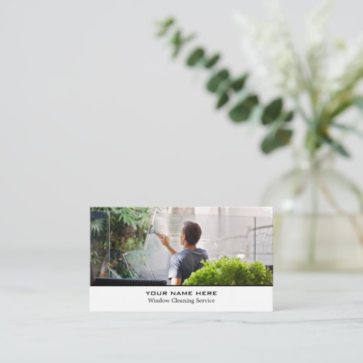 Fensterreiniger, Reinigungsservice Visitenkarte (Stehend Vorderseite)
