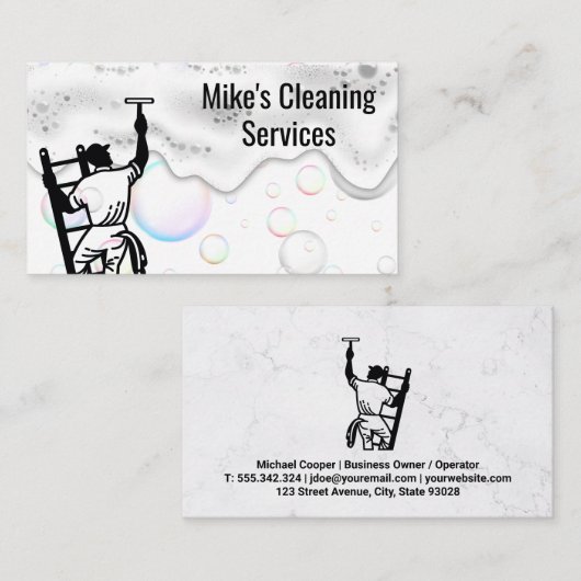 Fensterreiniger | Seifenblase Suites Visitenkarte (Vorne/Hinten)