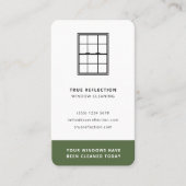 Fensterreiniger Windows wird heute grüne Aufforder Visitenkarte (Vorderseite)