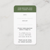 Fensterreiniger Windows wird heute grüne Aufforder Visitenkarte (Rückseite)