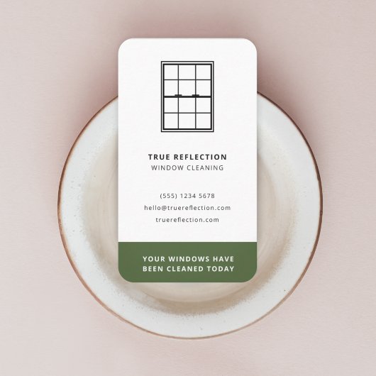 Fensterreiniger Windows wird heute grüne Aufforder Visitenkarte