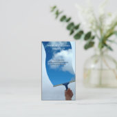 Fensterreiniger | Wolken | Reinigungsservice Visitenkarte (Stehend Vorderseite)