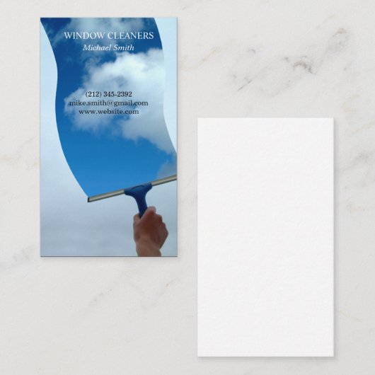 Fensterreiniger | Wolken | Reinigungsservice Visitenkarte (Vorne/Hinten)