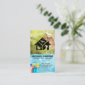 Fensterreiniger | Zuhause Care Icons Visitenkarte (Stehend Vorderseite)