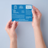 Fensterreinigung Angeschobene blaue Werbung Flyer (Gruppe)