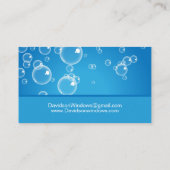 Fensterreinigung Blaue Wasserblase Visitenkarte (Rückseite)