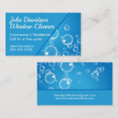 Fensterreinigung Blaue Wasserblase Visitenkarte (Vorne/Hinten)