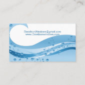 Fensterreinigung Blue Water Wave Visitenkarte (Rückseite)
