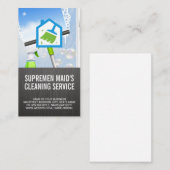 Fensterreinigung | Broom-Zuhause-Logo Visitenkarte (Vorne/Hinten)