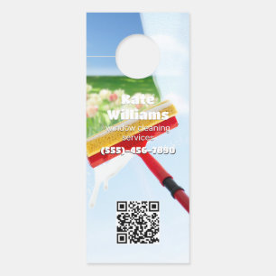 Fensterreinigung durch benutzerdefinierte QR Türanhänger