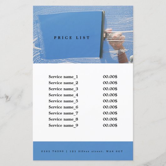 Fensterreinigung Hoher Gebäude Preisliste (Vorderseite)