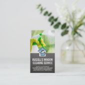Fensterreinigung | ReinigSpray | Maid-Logo Visitenkarte (Stehend Vorderseite)