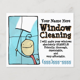 Fensterreinigung. Werbe-Marketing-Verkaufsflyer Flyer