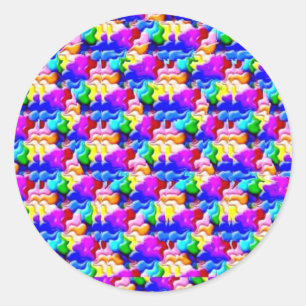 Fensterschmetterlingstereogramm Runder Aufkleber