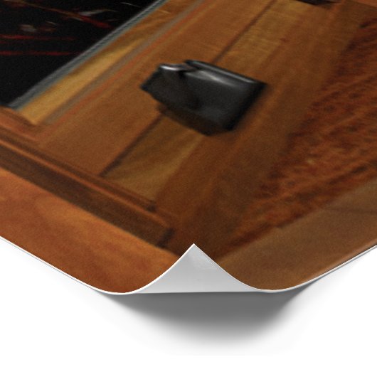 Fenstertäuschung in der Holzbucht - Land mit flieg Poster (Ecke)