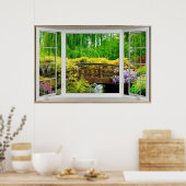 Fenstertäuschung in der weißen Bucht - farbenfrohe Poster (Küche)