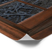 Fenstertäuschung mit Blume auf der See Poster (Ecke)