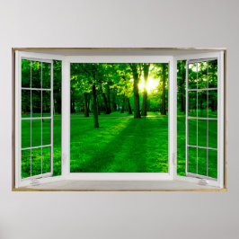 Fenstertäuschung über die weiße Bucht Poster