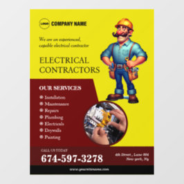 Fensterverkleidung für elektrische Auftragnehmer Fensteraufkleber