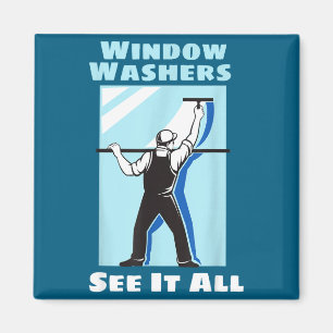 Fensterwäscher Lustiger Fensterreinigungsreiniger Magnet