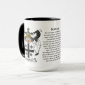 Fenton Familien-Wappen Tasse (Vorderseite Links)