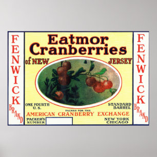 Fenwick Eatmor Moosbeermarken-Aufkleber Poster