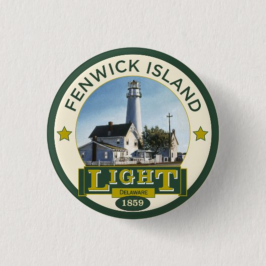 Fenwick Insel-Leuchtturm Button (Vorderseite)