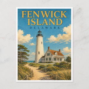 Fenwick Island Delaware Leuchtturm GeoSaga Postkarte