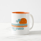 Fenwick Island Delaware Sun Palm Trees Zweifarbige Tasse (VorderseiteRechts)