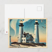 Fenwick Island Lighthouse Delaware Vintage Travel Postkarte (Vorne/Hinten)