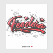 Feodora red Heart Graffiti Aufkleber Sticker (Blatt)