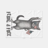 Feral & amp; Gratis Cat Funny 4. Juli Fleecedecke (Vorderseite (Horizontal))