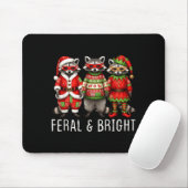Feral And Bright Raccoon Santa Christmas Holiday T Mousepad (Mit Mouse)