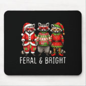 Feral And Bright Raccoon Santa Christmas Holiday T Mousepad (Vorne)