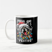 Feral And Festive Funny Christmas Rocker Raccoon S Kaffeetasse (Links)